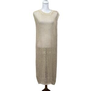 Aaron & Amber crochet maxi tank dress, medium, bohemian, festival, 70s style